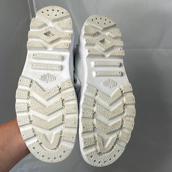 L’ORIGINALE PALLADIUM White Pampa Hi Top Lace Up Boots Sneakers Leather 7.5 - Picture 12 of 16